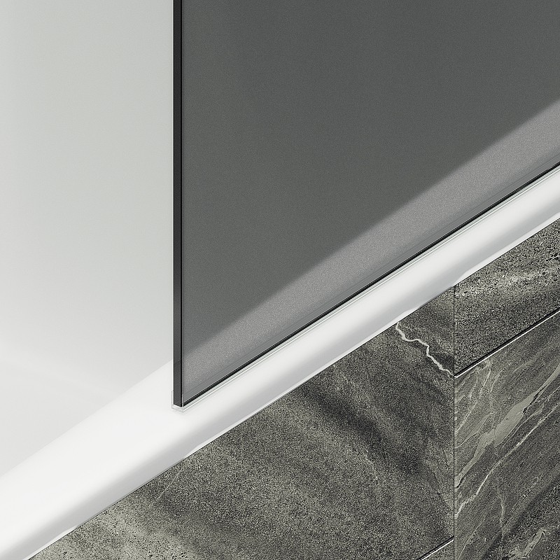 Шторка на ванну Maybah Glass MGV-88-1ш 800x1400 в широком профиле Белый стекло графитовое матовое