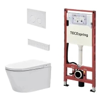 Умный унитаз с инсталляцией Tece Spring S955797 цвет Белый с сиденьем Микролифт и клавишей смыва цвет Белый