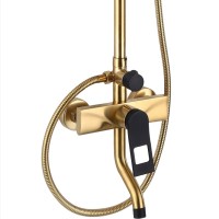Душевая система Bronze de Luxe Element EL77GB Золото Черный матовый латунь на стену
