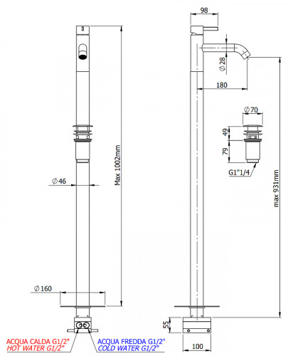Смеситель для раковины Remer Metrica MC18CFP цвет Черный брашированный хром