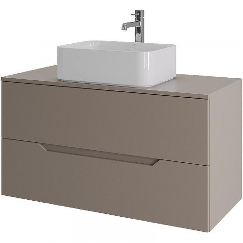 Тумба с раковиной Orange Line 100 Li-100TuLMDF+B02-460W подвесная Латте матовый