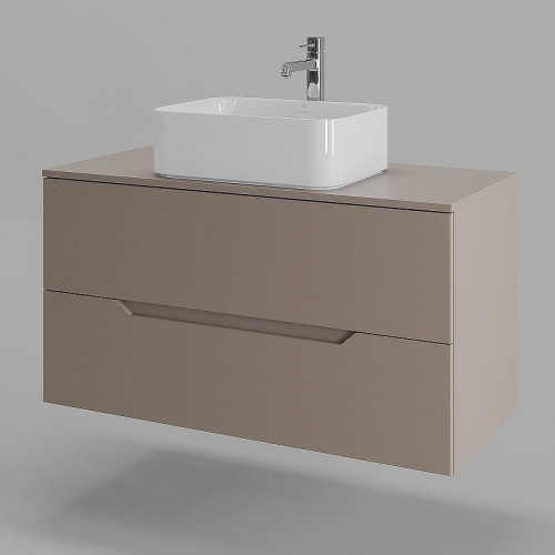 Тумба с раковиной Orange Line 100 Li-100TuLMDF+B02-460W подвесная Латте матовый