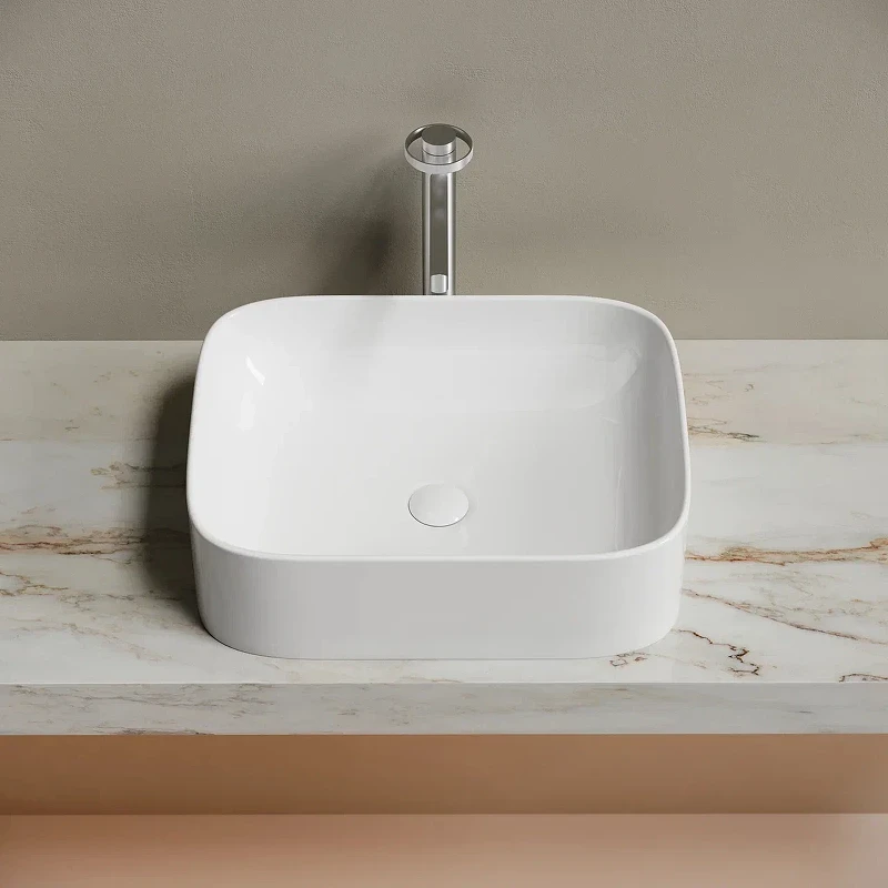 Раковина-чаша Ceramicanova Element 51 CN6052 Белая глянцевая фарфор накладная