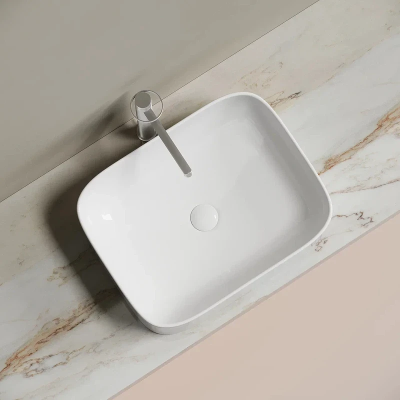 Раковина-чаша Ceramicanova Element 51 CN6052 Белая глянцевая фарфор накладная