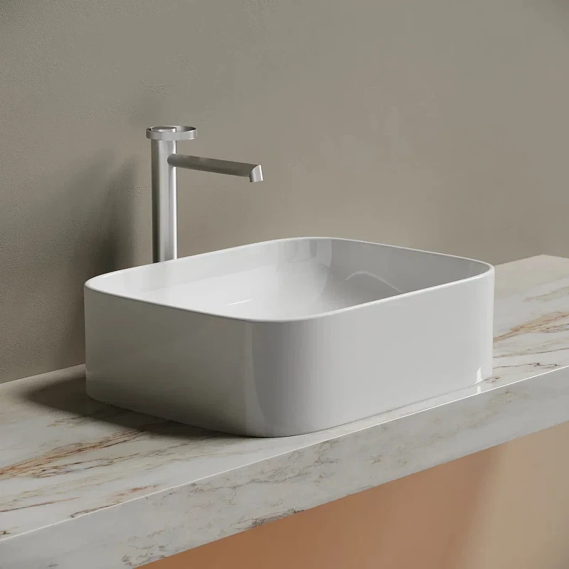 Раковина-чаша Ceramicanova Element 51 CN6052 Белая глянцевая фарфор накладная