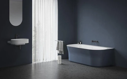 Акриловая ванна Ravak Ypsilon Wall 178x86 XC00100070 цвет Синий слив-перелив Белый