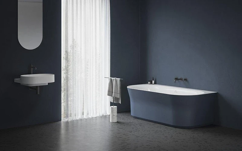 Акриловая ванна Ravak Ypsilon Wall 178x86 XC00100070 цвет Синий слив-перелив Белый