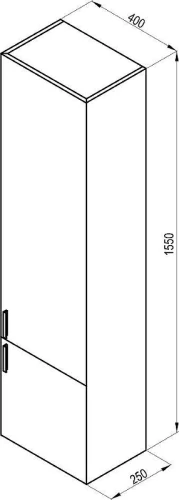 Шкаф пенал Ravak Clear II 40 L X000001649 подвесной цвет Белый
