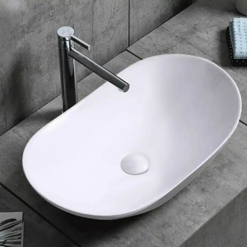 Раковина-чаша Royce Lotus 52 RCW-141703WH Белая фаянс накладная