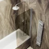 Шторка на ванну Maybah Glass MGV-611-5 600x1400 поворотная на монопетле Хром матовый стекло бронзовое