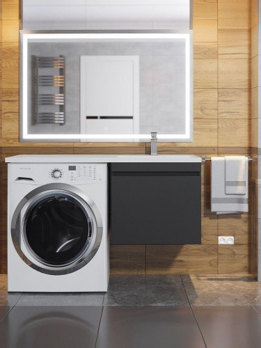 Тумба под раковину Uperwood Magenta 110 5930205164 подвесная цвет Черный матовый