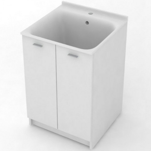 Тумба с хозяйственной раковиной Kerasan Aquadom 60 9165k3*1 Белая с отверстием под смеситель МДФ / ЛДСП