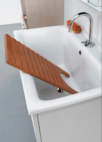 Тумба с хозяйственной раковиной Kerasan Aquadom 60 9165k3*1 Белая с отверстием под смеситель МДФ / ЛДСП