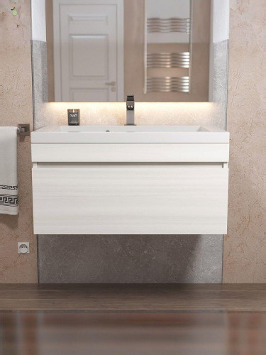 Тумба с раковиной Uperwood Eva 75 3930313470 подвесная цвет Дуб Харбор белый