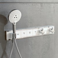 Смеситель для душа Hansgrohe RainSelect 15356400 c термостатом Белый Хром латунь встраиваемый