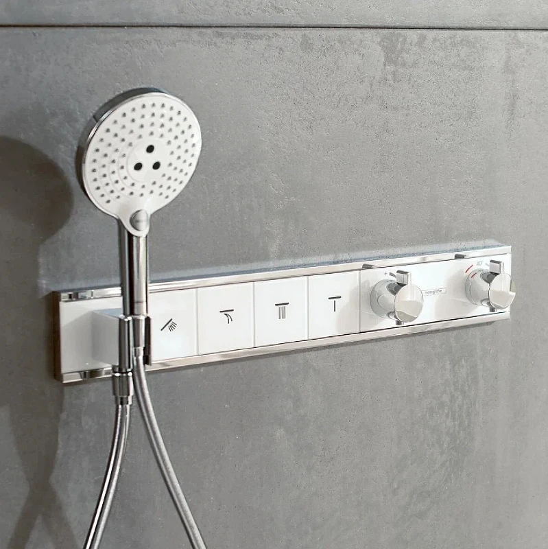 Смеситель для душа Hansgrohe RainSelect 15356400 c термостатом Белый Хром латунь встраиваемый