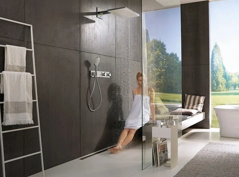 Смеситель для душа Hansgrohe RainSelect 15356400 c термостатом Белый Хром латунь встраиваемый