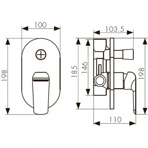 Смеситель для душа Kaiser Glory 69277 Белый глянцевый латунь встраиваемый