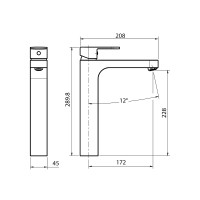 Смеситель для раковины Koller Pool Round Arc RA0200XL