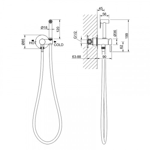 Гигиенический душ со смесителем Timo Saona 2338/19SM цвет Розовое золото