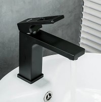 Смеситель для раковины Gappo G1017-6 Черный матовый латунь