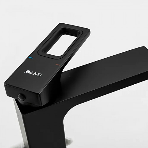 Смеситель для раковины Gappo G1017-6 Черный матовый латунь