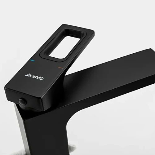 Смеситель для раковины Gappo G1017-6 Черный матовый латунь