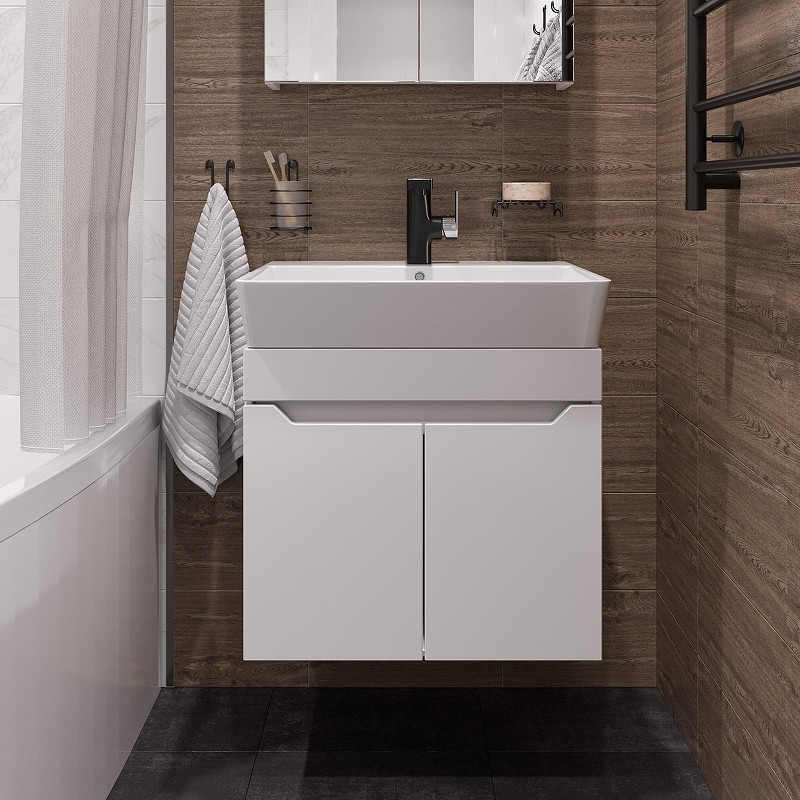 Тумба с раковиной DIWO Архангельск 60 подвесная цвет Белый