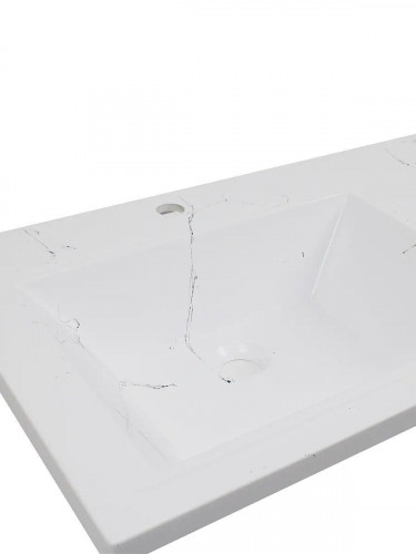 Раковина Uperwood Марсал 120 L 291120410 с местом под стиральную машину цвет Белый мрамор