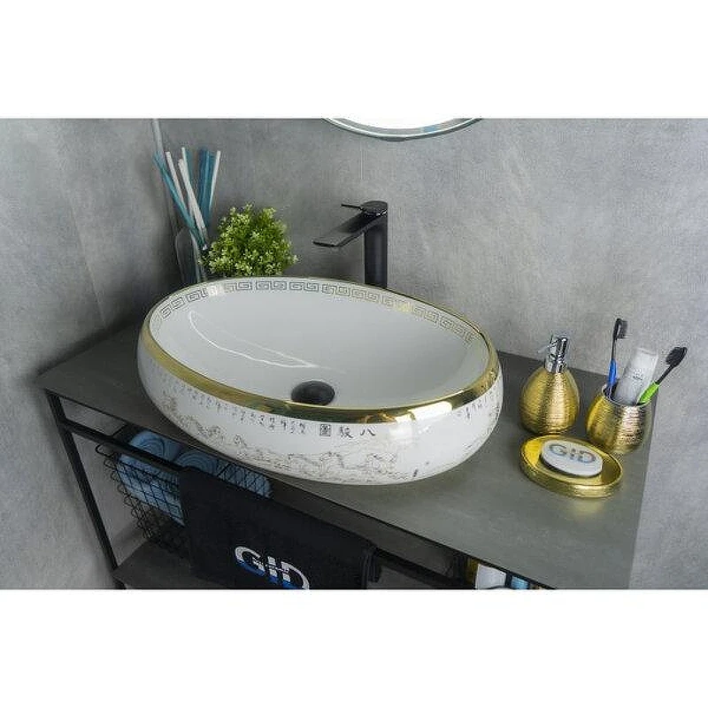 Раковина-чаша Gid Lago Nc472 60 52222 цвет Белый Золото
