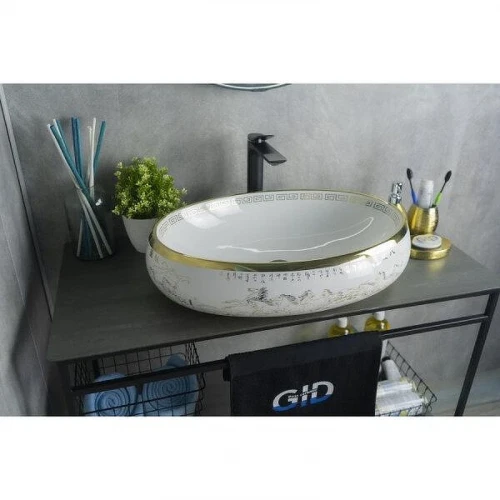 Раковина-чаша Gid Lago Nc472 60 52222 цвет Белый Золото
