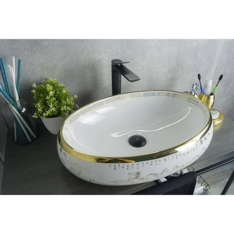 Раковина-чаша Gid Lago Nc472 60 52222 цвет Белый Золото
