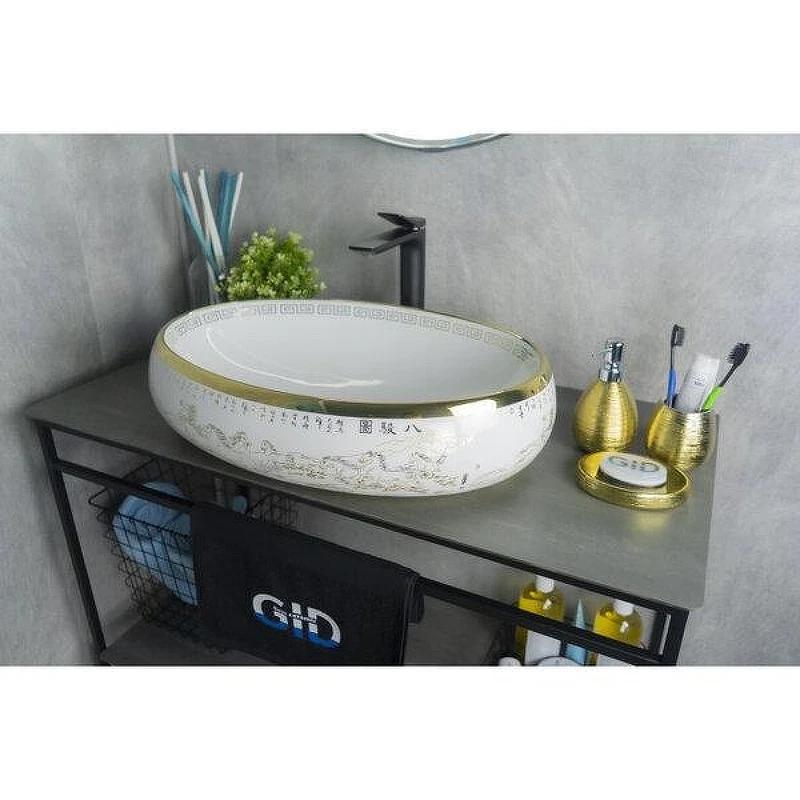 Раковина-чаша Gid Lago Nc472 60 52222 цвет Белый Золото