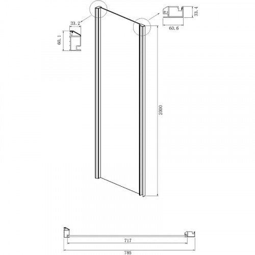 Душевая стенка Ambassador Intense 80 80IX профиль Хром cтекло прозрачное