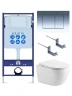 Унитаз с инсталляцией Aquatek Set Aquatek Европа-AQ1190-010 цвет Белый с сиденьем Микролифт и клавишей смыва цвет Хром глянцевый
