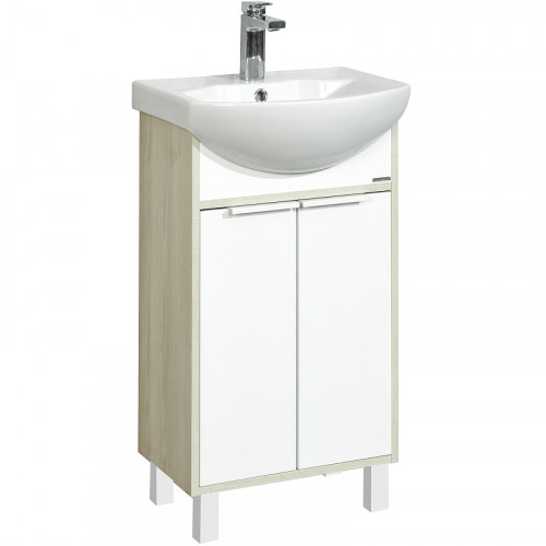Тумба под раковину Aquaton Рико 50 1A212401RIB90 Белый Ясень фабрик МДФ / ЛДСП