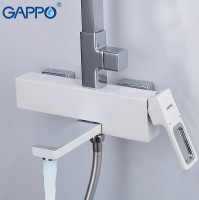 Душевая система Gappo G17-8 G2417-8 Белая Хром латунь на стену