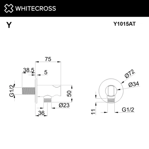 Шланговое подключение Whitecross Y gunmetal Y1015AT цвет Антрацит