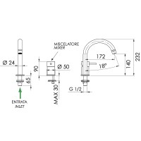 Смеситель для раковины Remer X-Style X57RL Медь глянцевая латунь