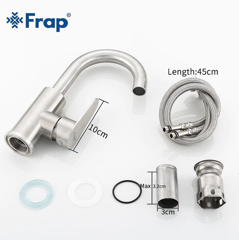 Смеситель для кухни Frap H48 F1348 Сатин нержавеющая сталь