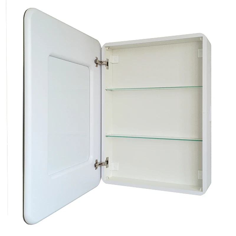 Зеркальный шкаф Art&Max Platino AM-Pla-600-800-1D-L-DS-F с подсветкой с сенсорным выключателем Белый МДФ / ЛДСП, стекло