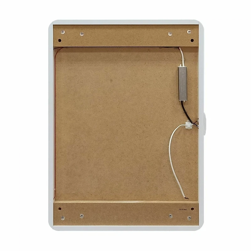 Зеркальный шкаф Art&Max Platino AM-Pla-600-800-1D-L-DS-F с подсветкой с сенсорным выключателем Белый МДФ / ЛДСП, стекло