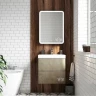 Зеркальный шкаф Art&Max Platino AM-Pla-600-800-1D-L-DS-F с подсветкой с сенсорным выключателем Белый МДФ / ЛДСП, стекло