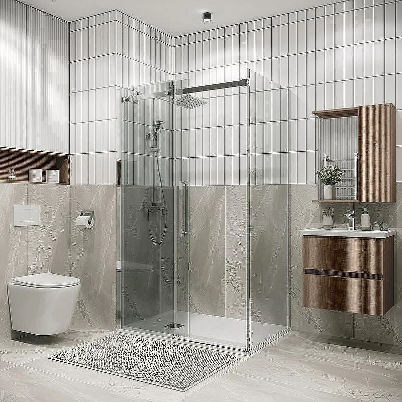 Душевой уголок Grossman Classic 130х80 120.K33.04.1380.10.00 профиль Хром стекло прозрачное