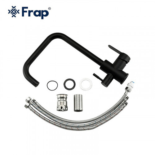 Смеситель для кухни Frap H801 F43801-6 Черный матовый нержавеющая сталь