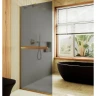 Душевая перегородка Maybah Glass MGD-736-3у 890x1950 в узком профиле Золото стекло графитовое матовое