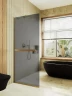 Душевая перегородка Maybah Glass MGD-736-3у 890x1950 в узком профиле Золото стекло графитовое матовое