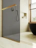 Душевая перегородка Maybah Glass MGD-736-3у 890x1950 в узком профиле Золото стекло графитовое матовое