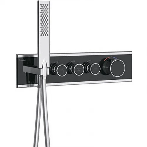 Смеситель для душа Teska Shine SH3002 с термостатом Хром Черное стекло