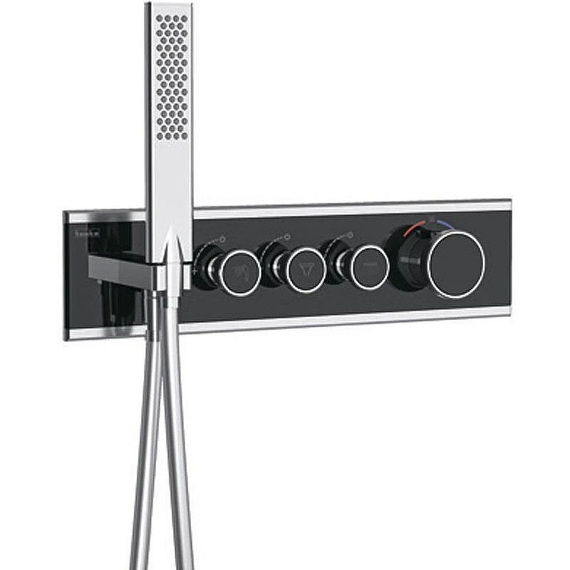 Смеситель для душа Teska Shine SH3002 с термостатом Хром Черное стекло